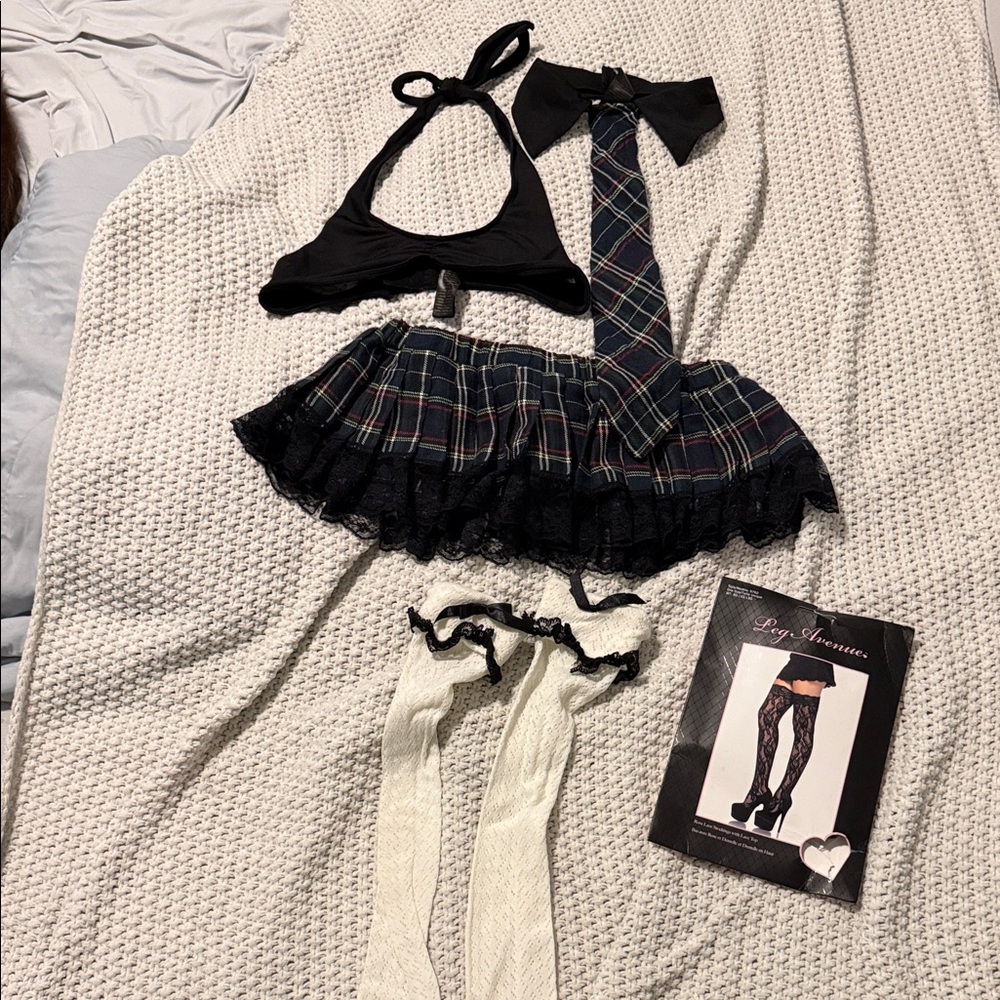 Plaid “schoolgirl” Lingerie Set